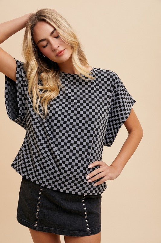 Annie Wear Checkered Short Sleeve T-Shirt