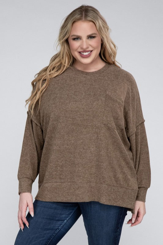 Curvy Brushed Melange Sweater