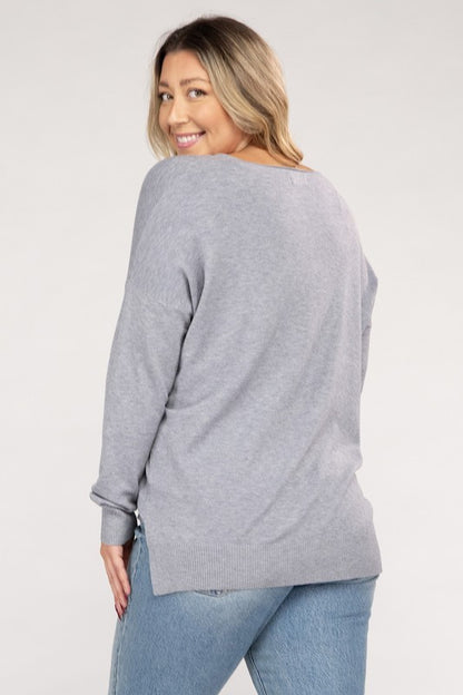 Curvy Front Seam Sweater