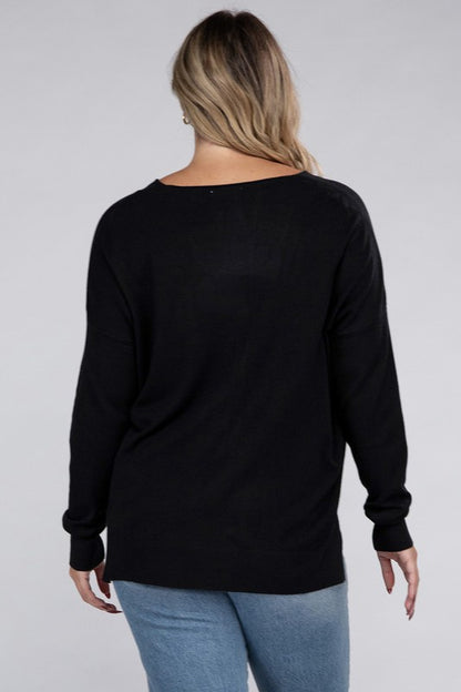 Curvy Front Seam Sweater