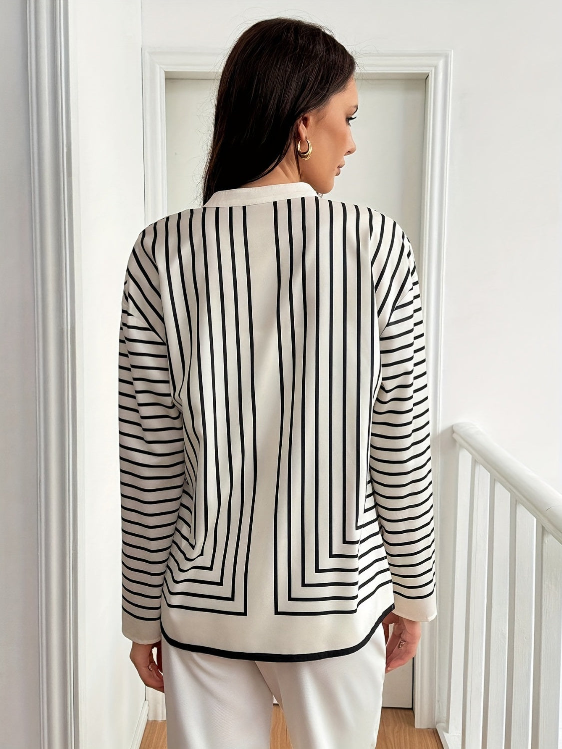 Striped Mock Neck Shirt