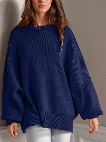 Double Take Side Slit Sweater