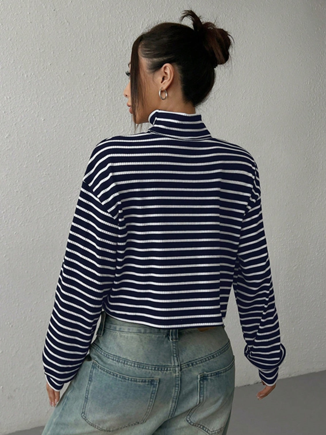 Striped Turtleneck T-Shirt