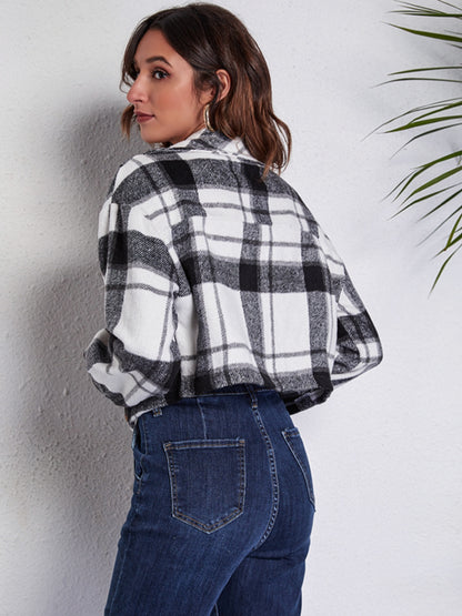 Plaid Button Front Jacket