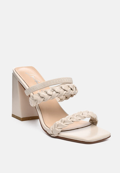 Arnie Braided Straps Block Heeled