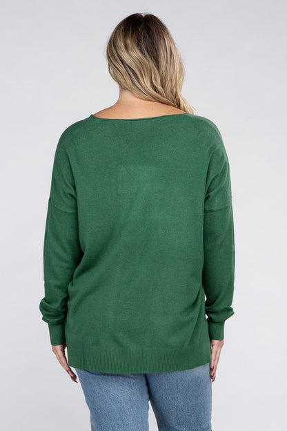 Curvy Front Seam Sweater