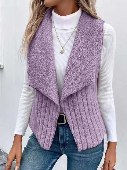 Open Front Fuzzy Vest