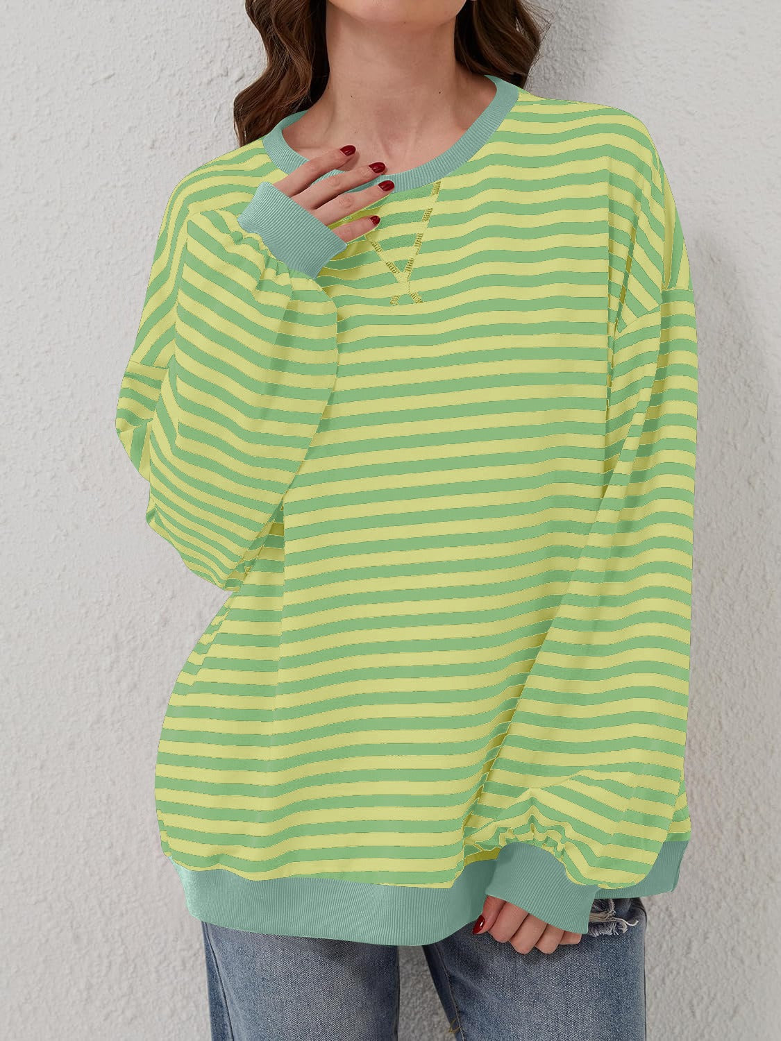 Lovelet Contrast Striped Sweatshirt