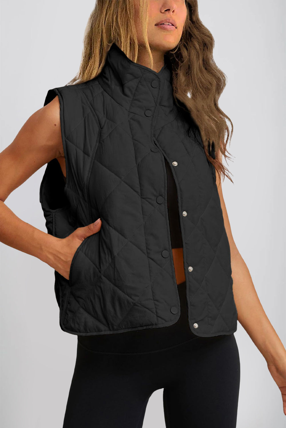 Snap Down Texture Vest