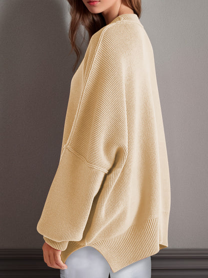 Double Take Side Slit Sweater