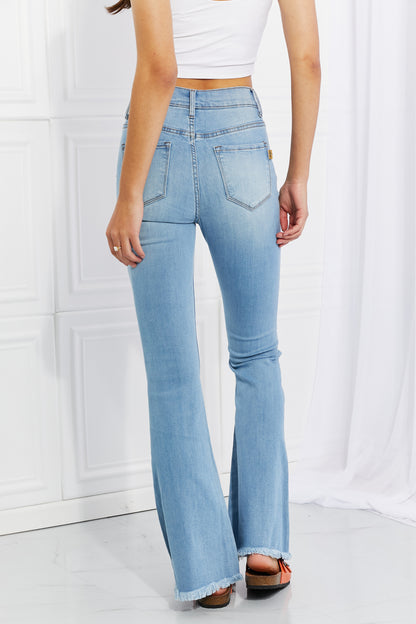 Vibrant Jess Button Flare Jeans