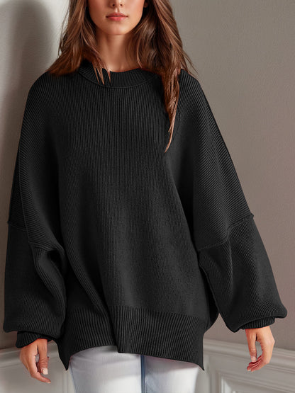 Double Take Side Slit Sweater