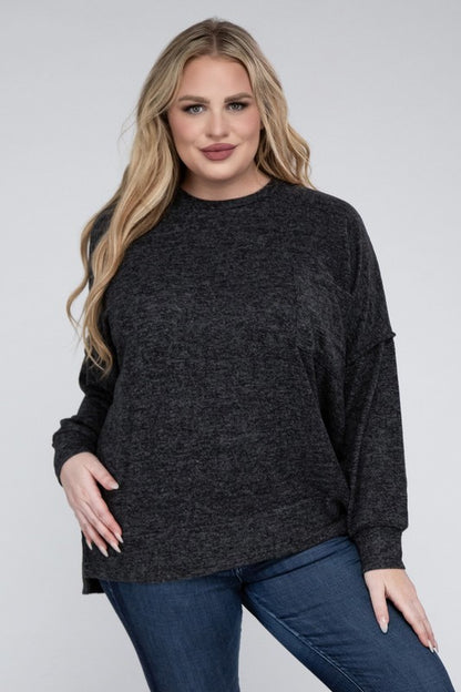 Curvy Brushed Melange Sweater