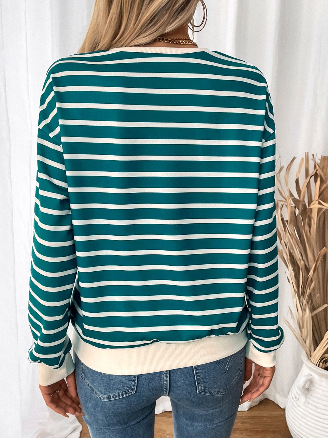 Perfee Striped Sweatshirt