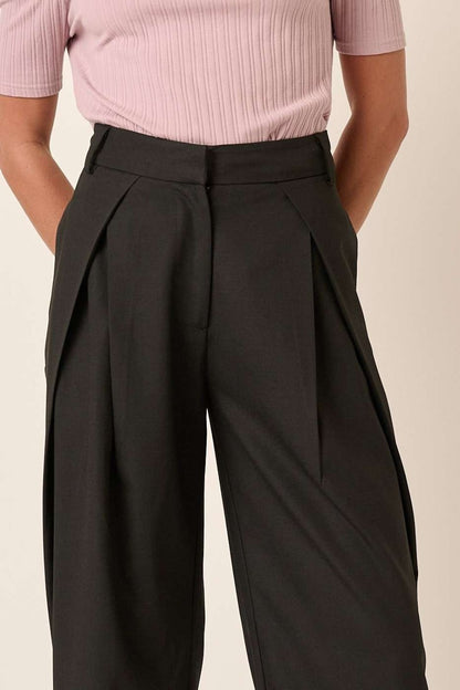 Mittoshop Pleated High Waisted Wide Leg Pants