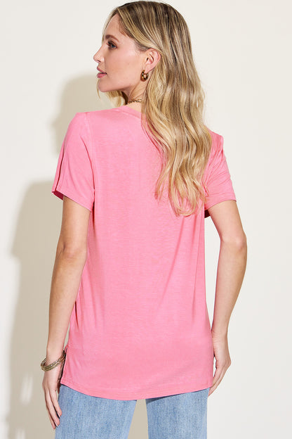 Basic Bae V-Neck High-Low T-Shirt