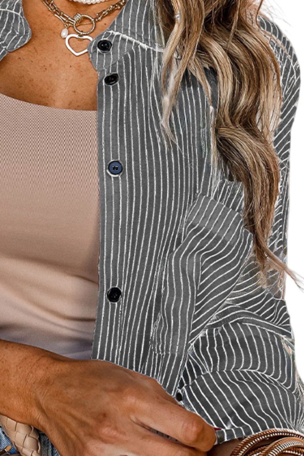 Stacee Striped Collared Shirt