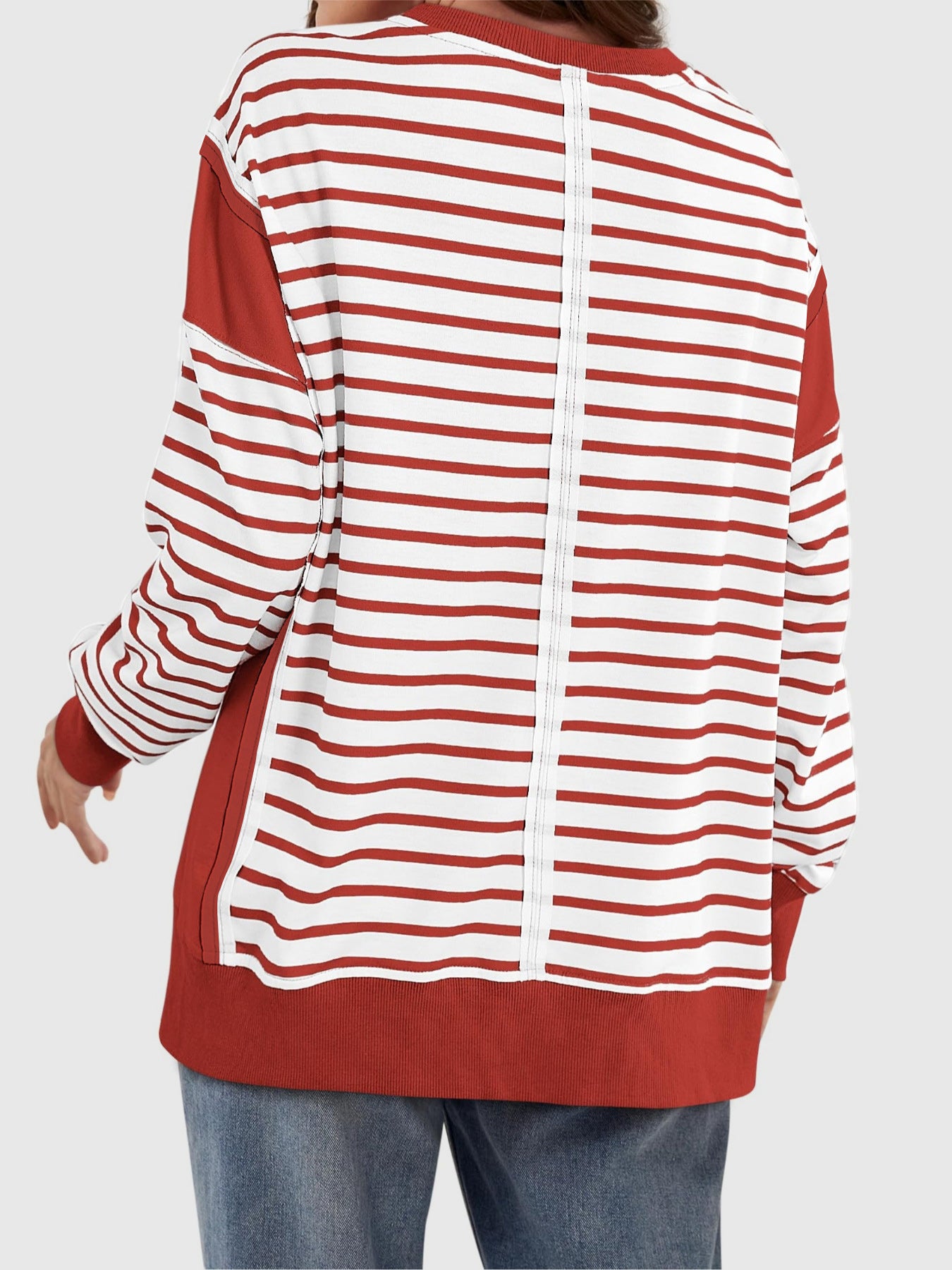 Riley Exposed Seam Striped Sweatshirt