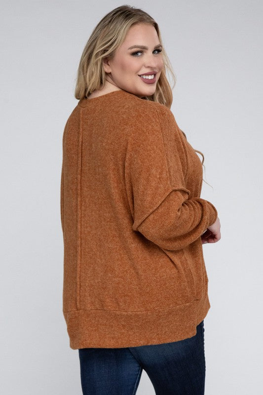 Curvy Brushed Melange Sweater