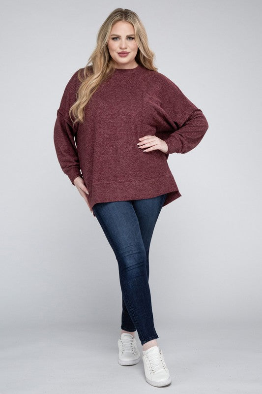 Curvy Brushed Melange Sweater