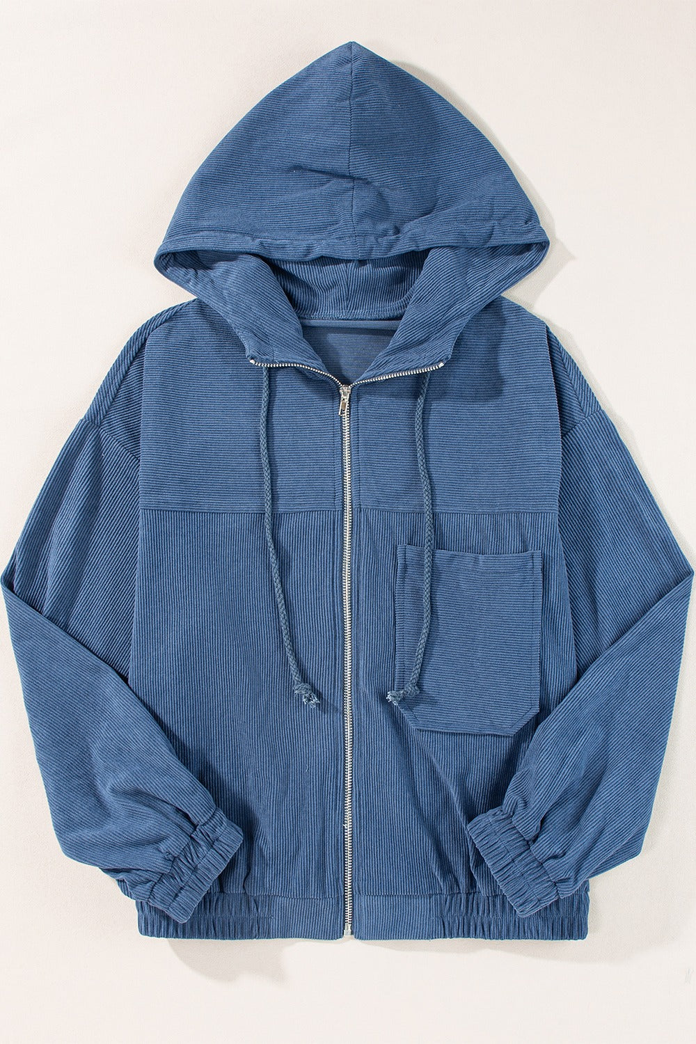 Corduroy Zip Up Hooded Jacket