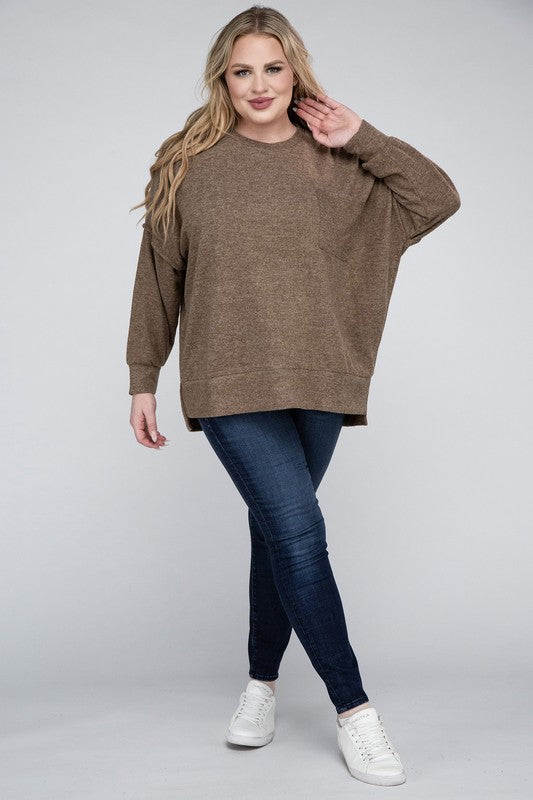 Curvy Brushed Melange Sweater