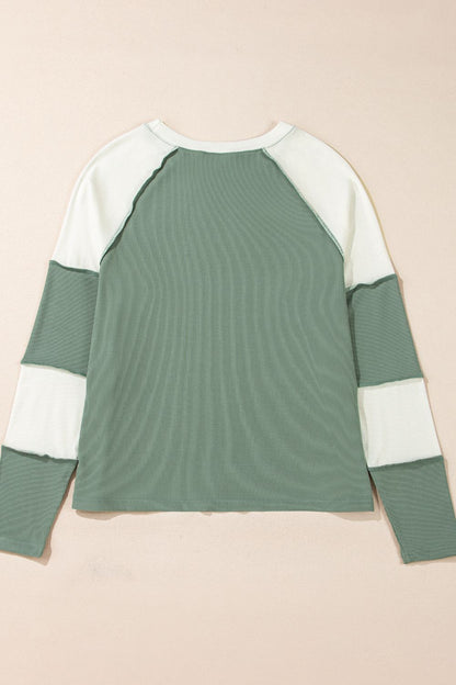 Color Block Raglan Sleeve Top