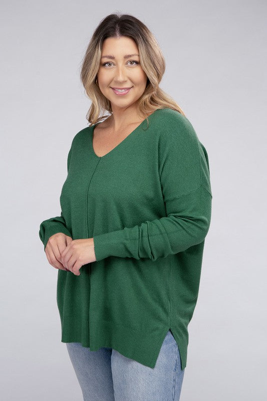 Curvy Front Seam Sweater