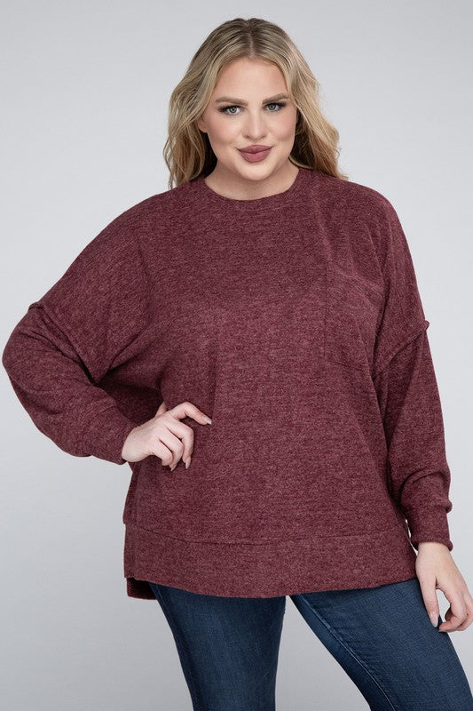 Curvy Brushed Melange Sweater