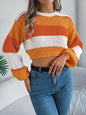 Color Block Cropped Sweater