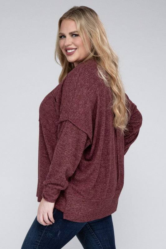 Curvy Brushed Melange Sweater