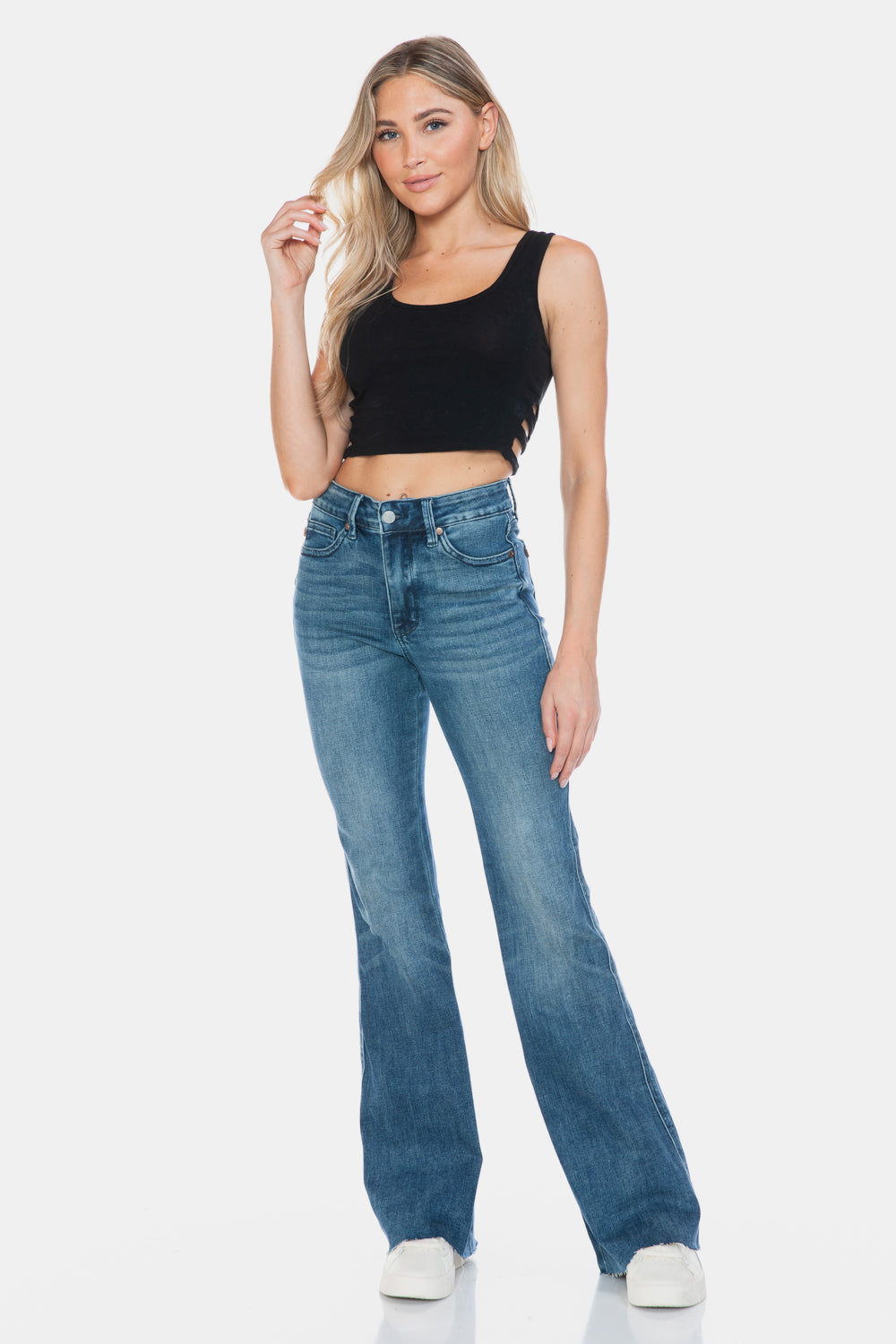 Judy Blue Cut Hem Flare Jeans