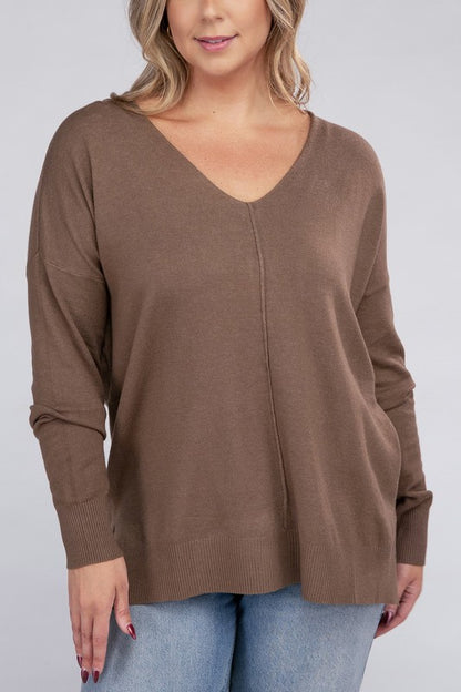 Curvy Front Seam Sweater