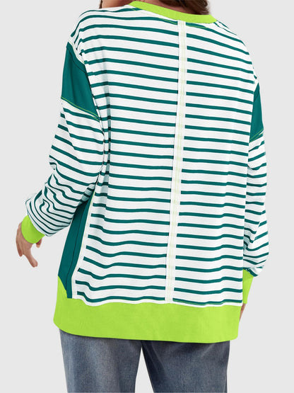 Riley Exposed Seam Striped Sweatshirt