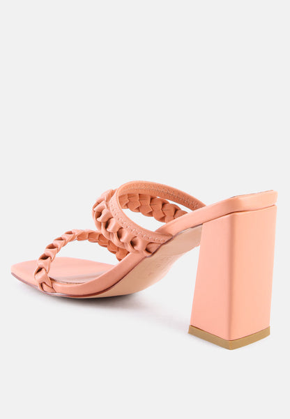 Arnie Braided Straps Block Heeled