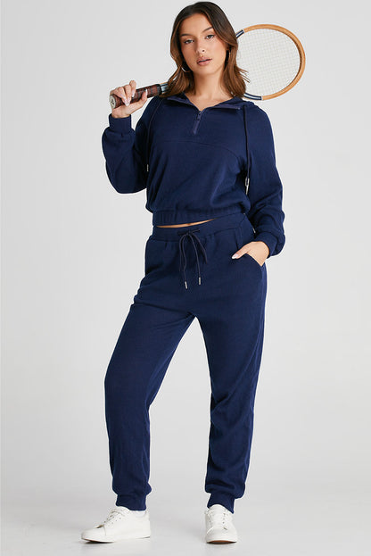 Drawstring Hoodie and Joggers Active Set