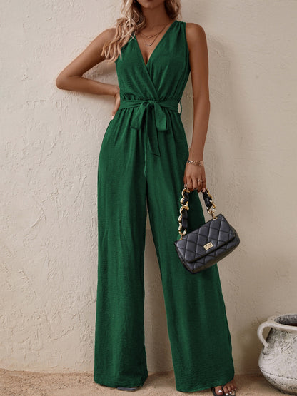 Honey Tied Sleeveless Wide Leg Jumpsuit