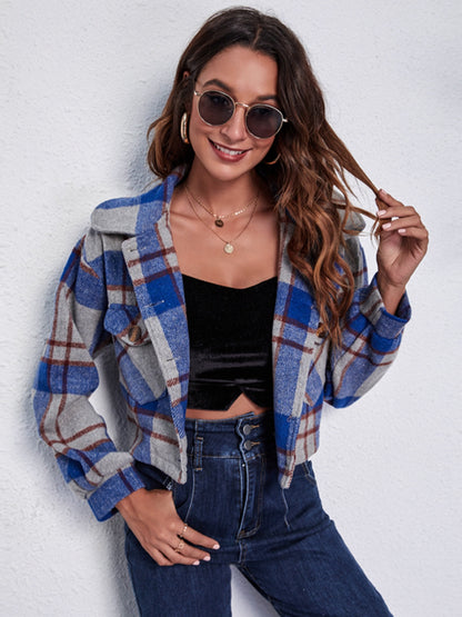 Plaid Button Front Jacket