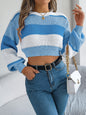 Color Block Cropped Sweater