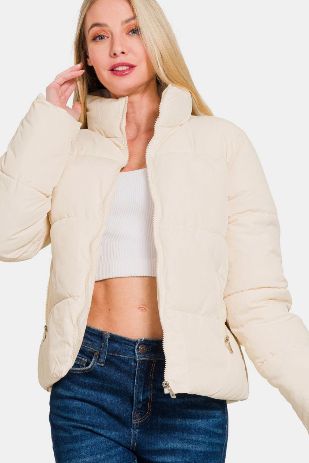 Zenana Turtleneck Puffer Jacket