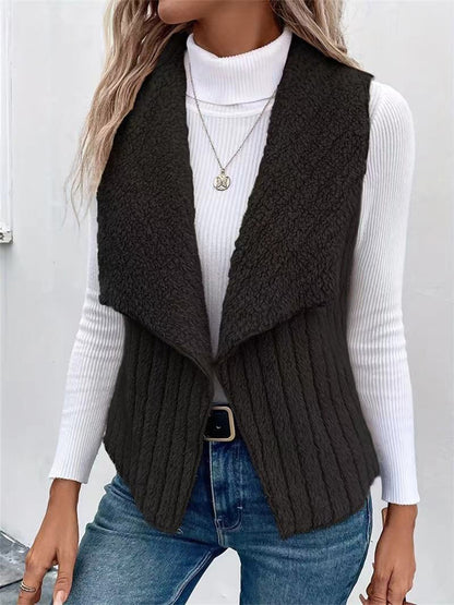 Open Front Fuzzy Vest