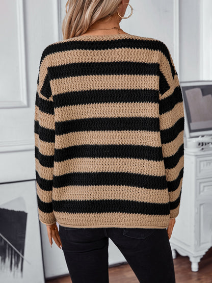 Striped Dropped Shoulder Sweater