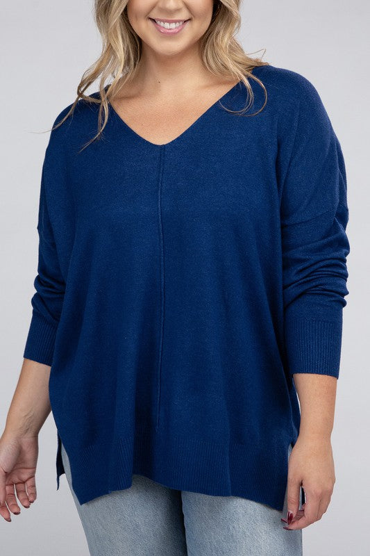 Curvy Front Seam Sweater