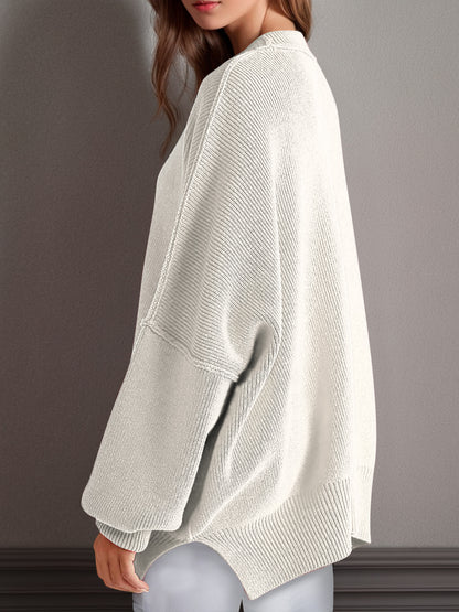 Double Take Side Slit Sweater