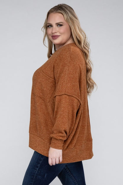 Curvy Brushed Melange Sweater