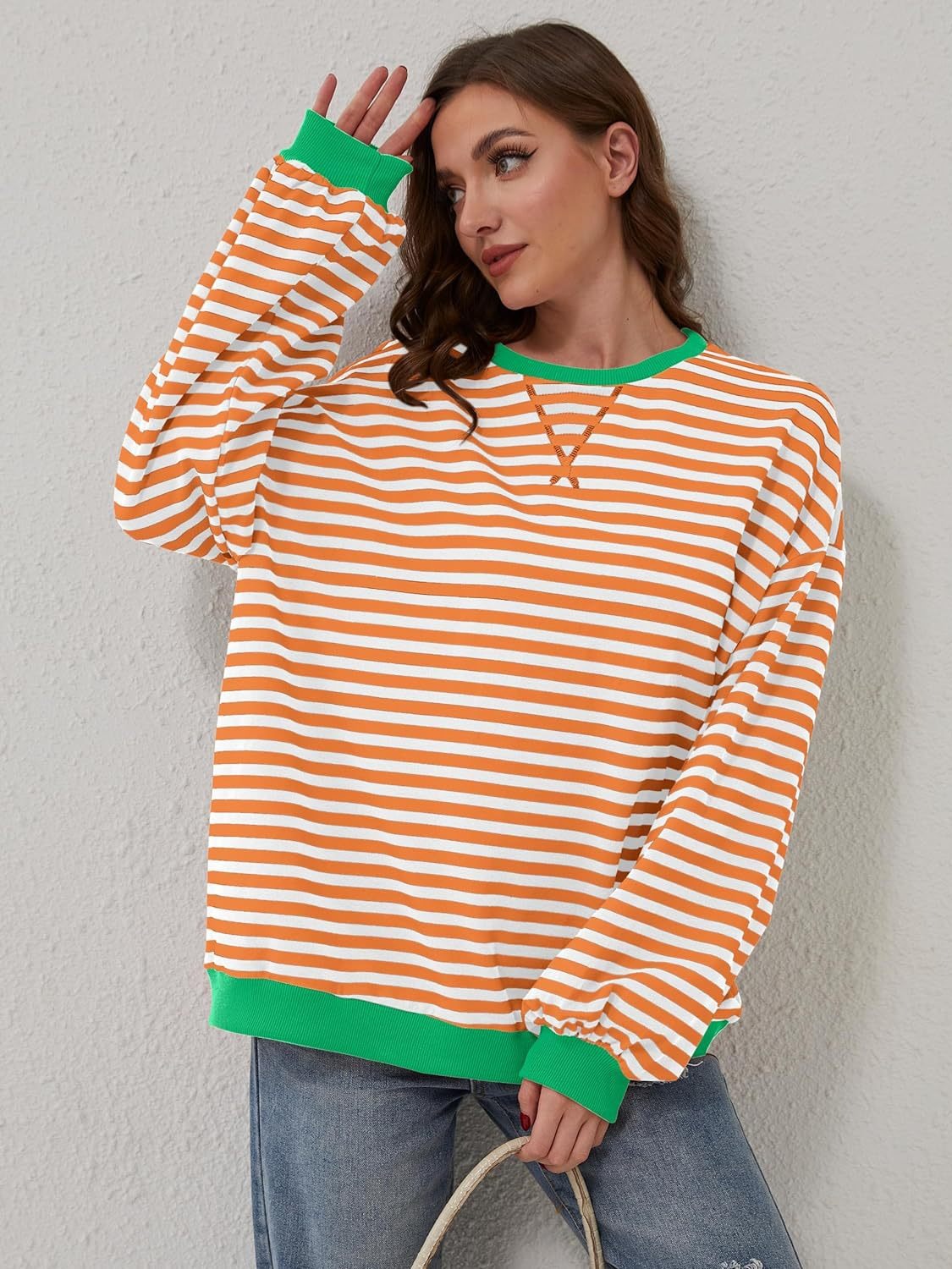 Lovelet Contrast Striped Sweatshirt