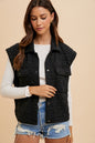 Annie Wear Texture Quilted Snap Down Vest