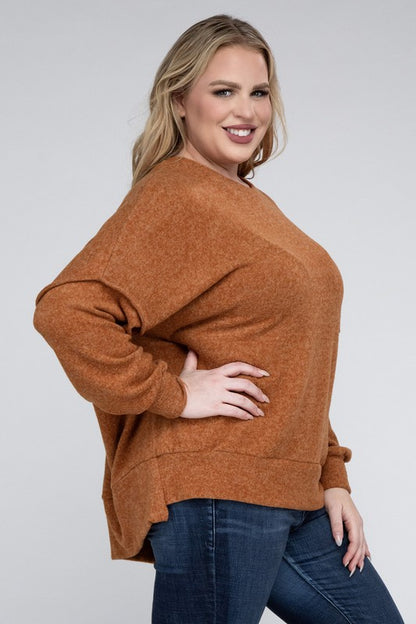 Curvy Brushed Melange Sweater