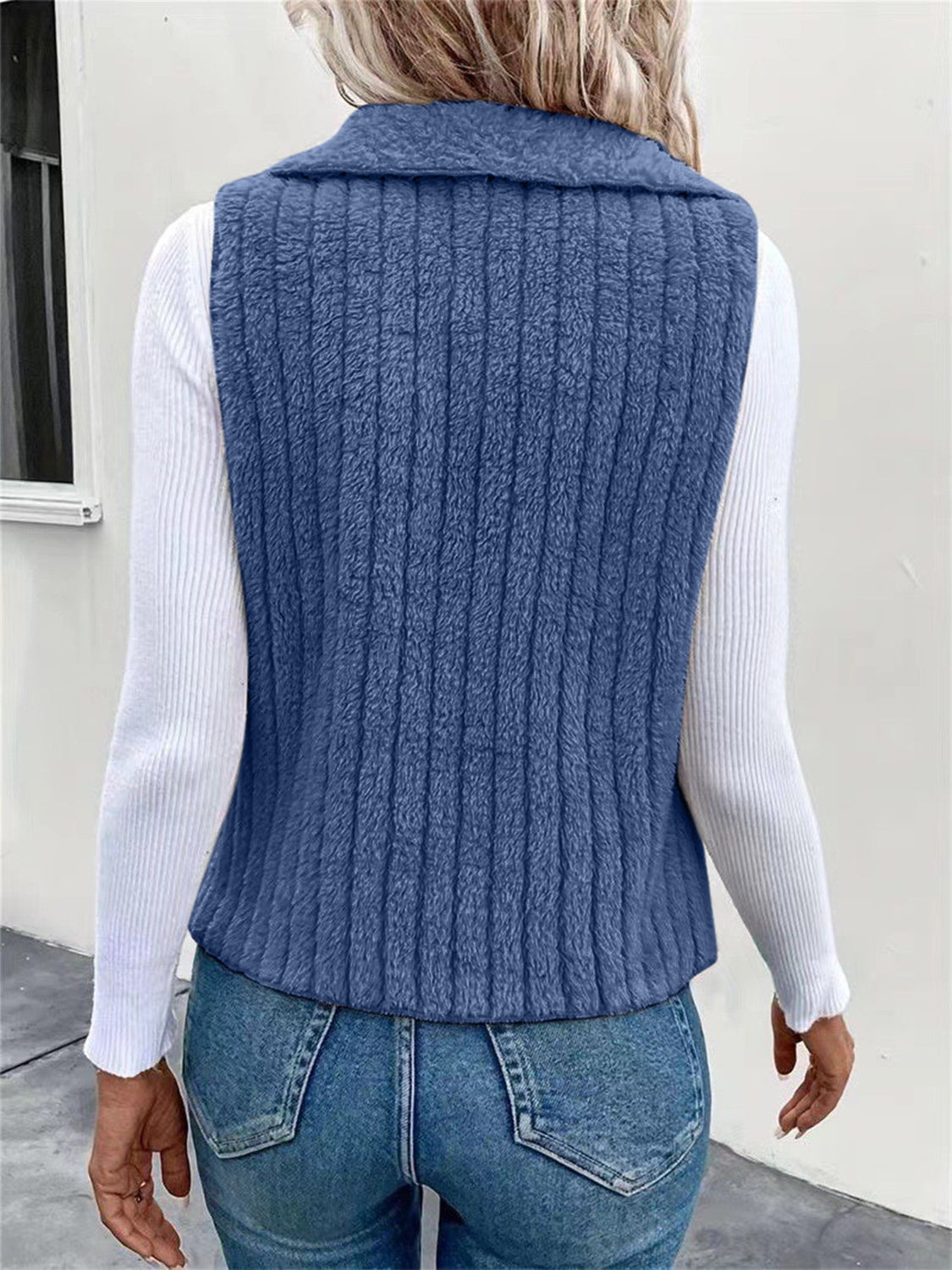 Open Front Fuzzy Vest