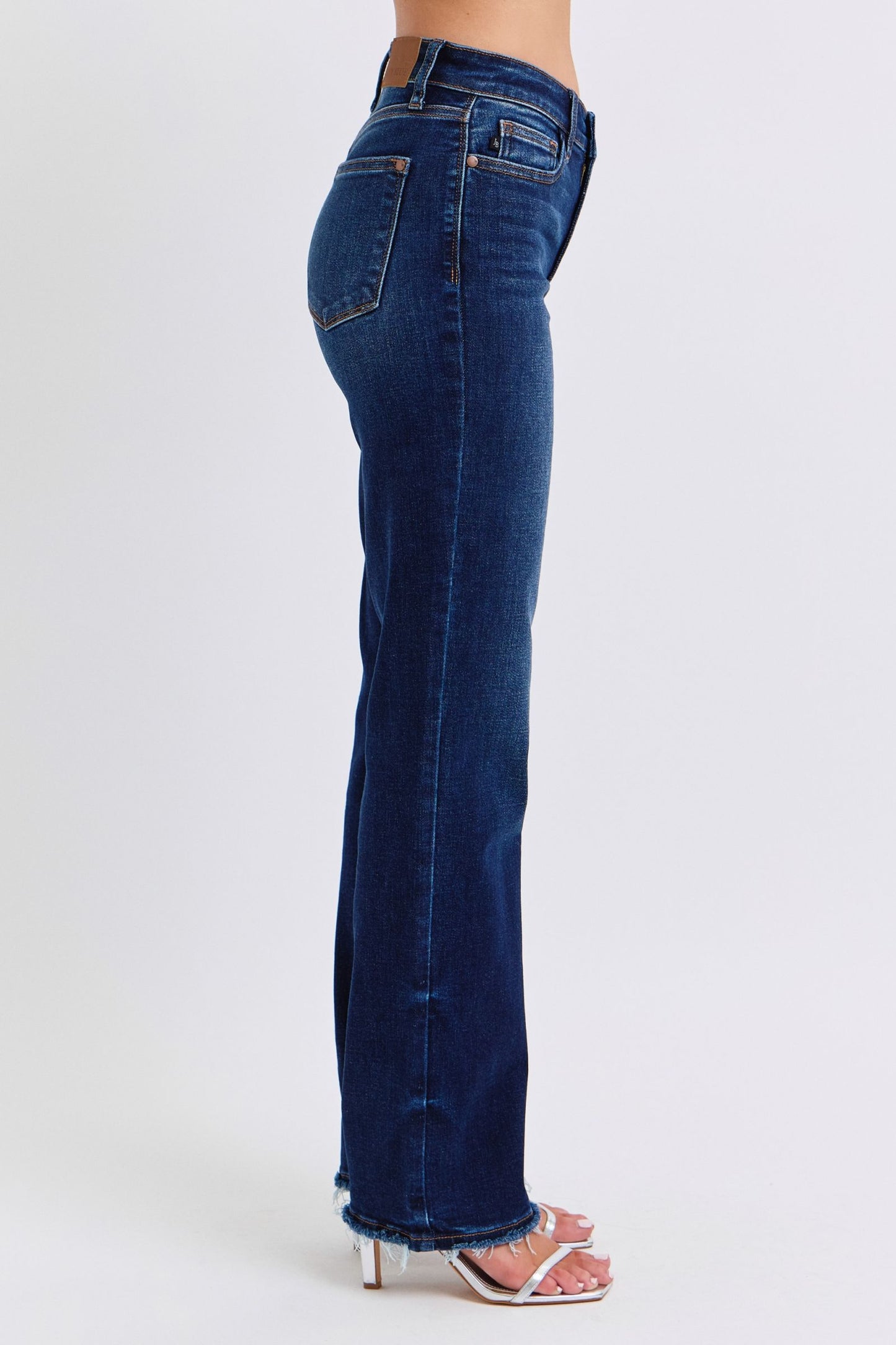 Judy Blue Raw Hem Straight Leg Jeans